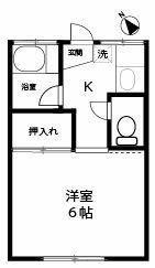 国際ハイツ(1K/2階)の間取り写真