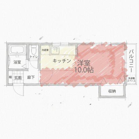 ダンマミダー(ワンルーム/3階)の間取り写真