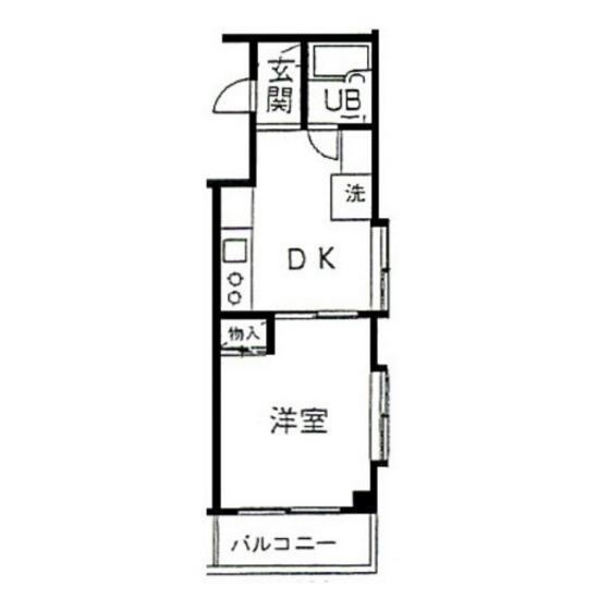リーブル溝口(1DK/2階)の間取り写真