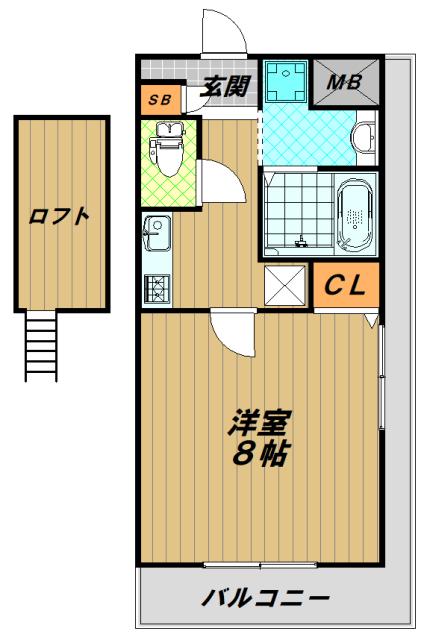 クレアドル須磨(1K/5階)の間取り写真