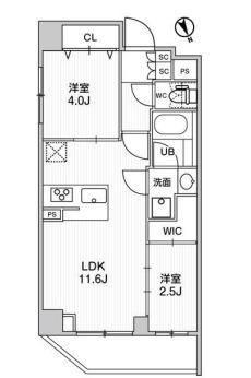ステージファースト浅草橋IV(2LDK/3階)の間取り写真