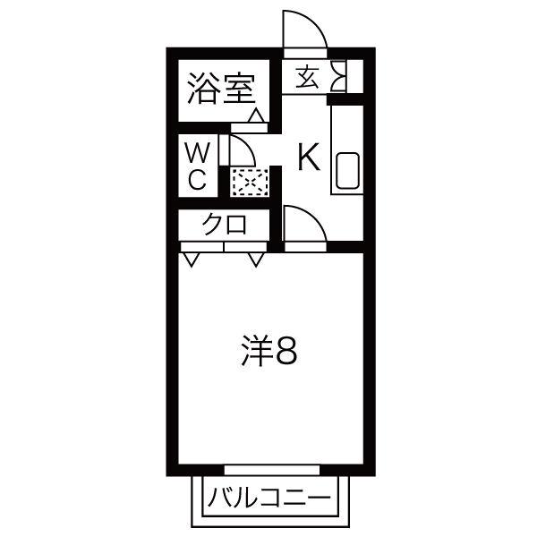 サン・FRIENDS池之内(1K/1階)の間取り写真