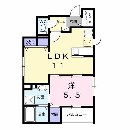 ステラータ(1LDK/1階)の間取り写真