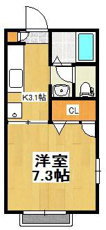 ルミエール(1K/2階)の間取り写真