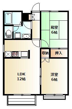 ニューシャルマン(2LDK/1階)の間取り写真