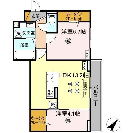 D-KISARIA WIV(2LDK/3階)の間取り写真