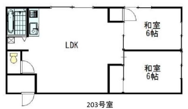 マンショントーヨー(2DK/2階)の間取り写真