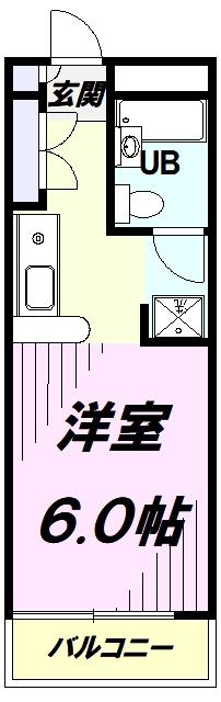 グリーンメゾンヨシノ(ワンルーム/2階)の間取り写真