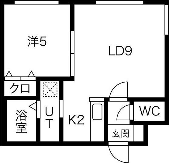グランディール円山ウエスト(1LDK/3階)の間取り写真