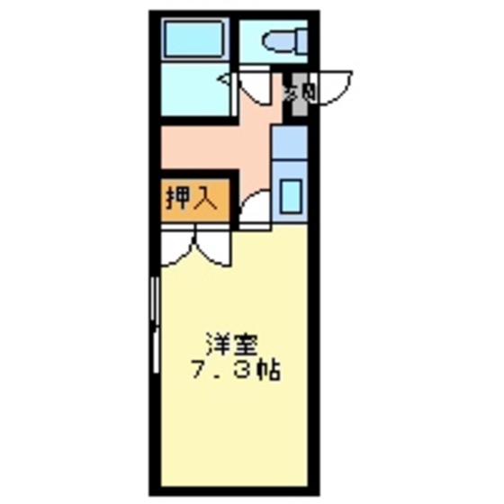 トリニティー(1DK/1階)の間取り写真