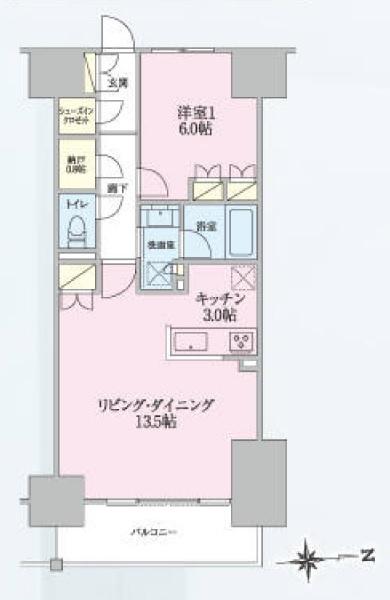 トラープランド翠命館(1LDK/11階)の間取り写真