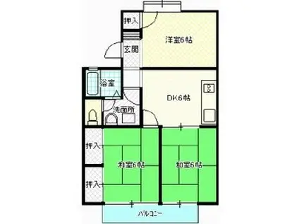セジュールカマクラ(3DK/2階)の間取り写真