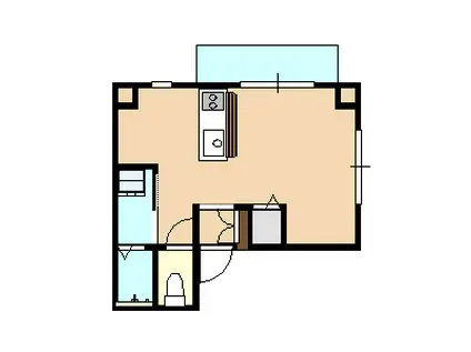 ラバーズ出汐(1K/2階)の間取り写真