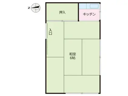 大内荘(ワンルーム/2階)の間取り写真