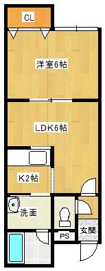 SHIN(1DK/1階)の間取り写真