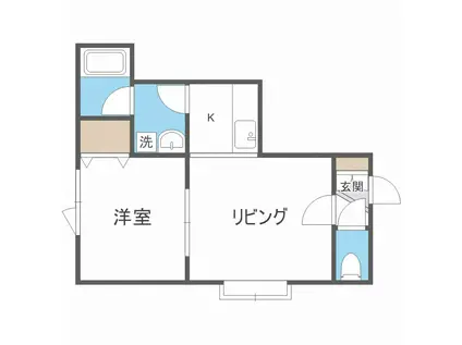 ハッピネス北郷II(1LDK/1階)の間取り写真