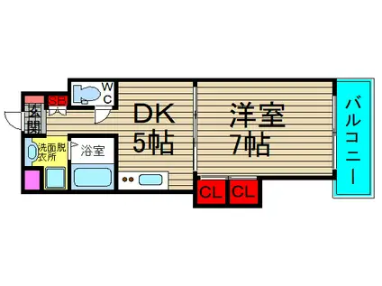 レインボーコートパートIII(1DK/4階)の間取り写真