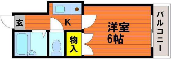 BRUNO原尾島(1K/2階)の間取り写真