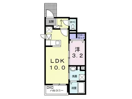 アンジュメゾン(1LDK/1階)の間取り写真