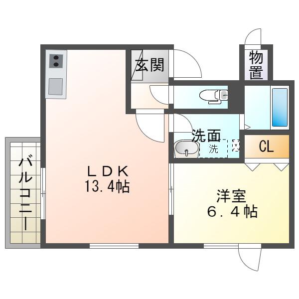 GRAND TERRACE新中野(1LDK/3階)の間取り写真