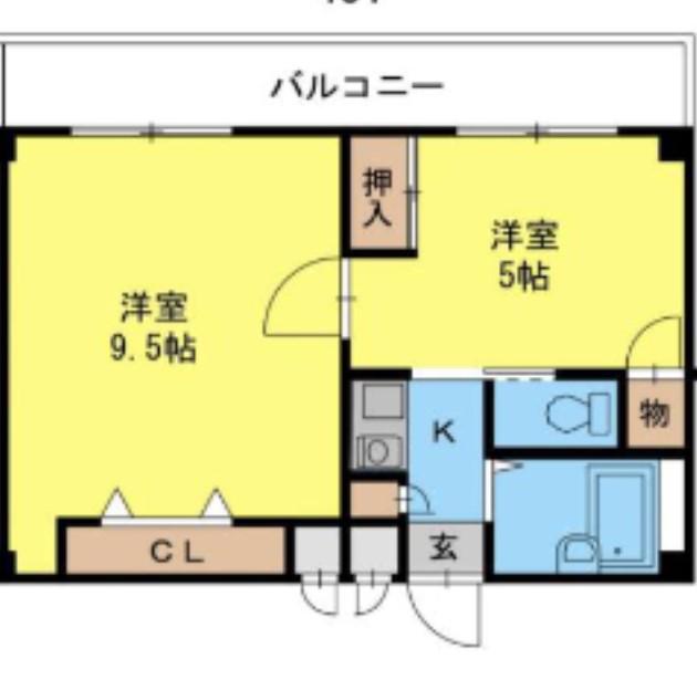 ステイトリー川口屋(1DK/4階)の間取り写真