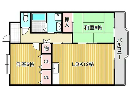 ロイヤルヒル守山(2LDK/2階)の間取り写真