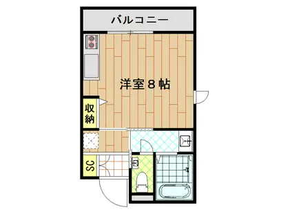 YS PRECIOUSIX(ワンルーム/3階)の間取り写真