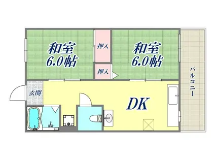 マサゴハイツ5(2K/1階)の間取り写真