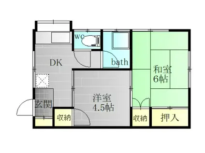 サンヨーA(2K/2階)の間取り写真