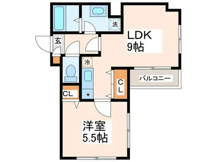 メゾン・ド・ウェルフェア(1LDK/4階)の間取り写真