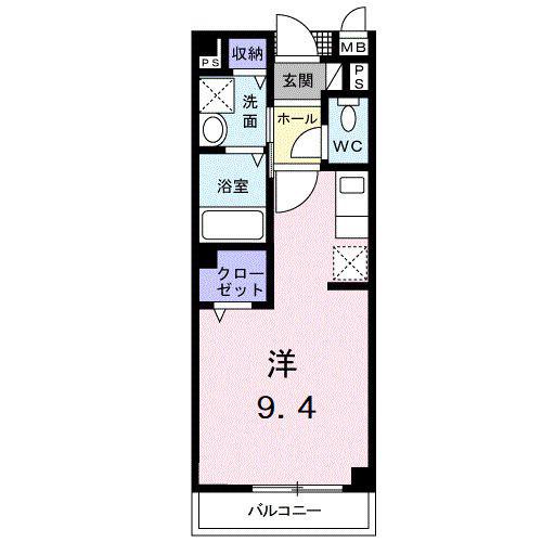 JR紀勢本線 黒江駅 徒歩1分 2階建 築24年(ワンルーム/2階)の間取り写真