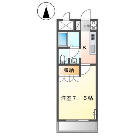 JR身延線 富士宮駅 徒歩54分 2階建 築23年(1K/2階)の間取り写真