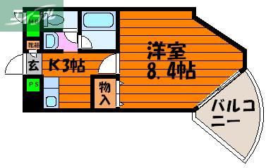 ルシェール(1K/5階)の間取り写真