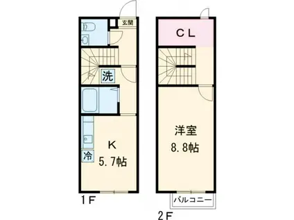 アランチーノ(1K/1階)の間取り写真