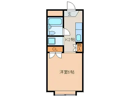 ウカイマンション(1K/3階)の間取り写真