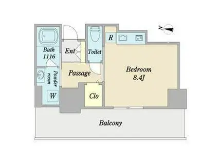 アヴェニール徳川(ワンルーム/12階)の間取り写真