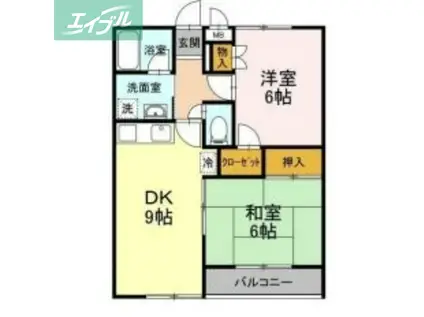 セブンアルコB(2DK/2階)の間取り写真