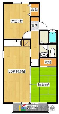 セジュールアネックスB(2LDK/2階)の間取り写真