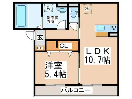 D-ROOMフォルチェ(1LDK/1階)の間取り写真