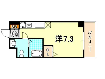 ラウェゾン中道(ワンルーム/1階)の間取り写真