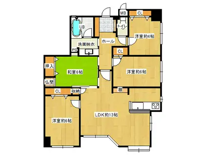 エイルマンション鍋島グランコート(4LDK/7階)の間取り写真