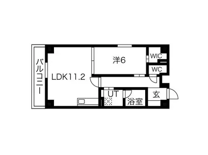コンフォートA(1LDK/4階)の間取り写真