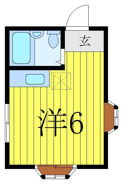 ハイツ川口(ワンルーム/1階)の間取り写真
