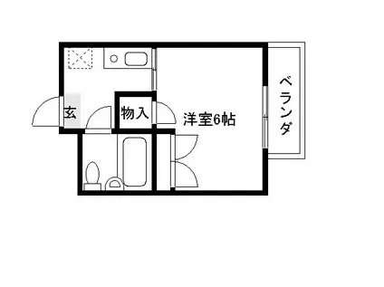 エーデルワイス(1K/2階)の間取り写真