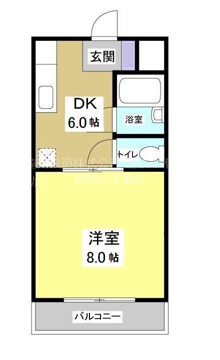 シンフォニー(1DK/1階)の間取り写真