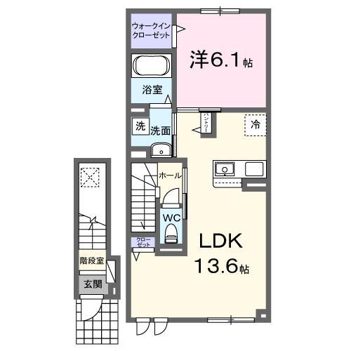 ブリッサ砂川S I(1LDK/2階)の間取り写真