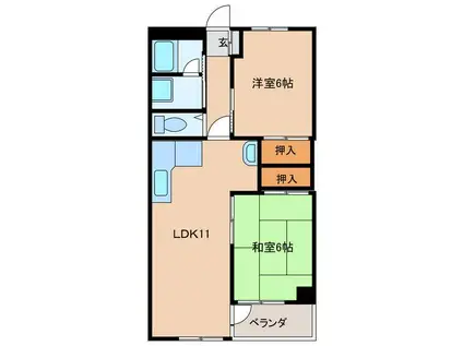 マンションエクセル(2LDK/2階)の間取り写真