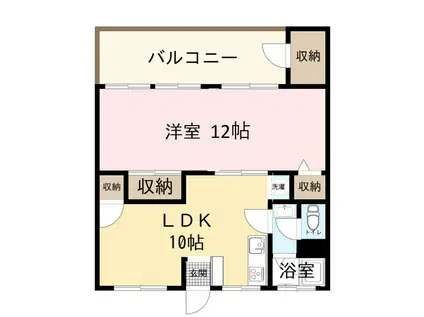 マンションカイゼル(1LDK/4階)の間取り写真