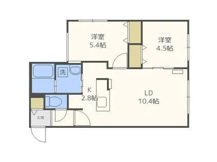 エスフィールド手稲本町(2LDK/4階)の間取り写真