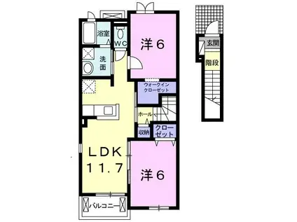 サニーヒルズ・EH(2LDK/2階)の間取り写真